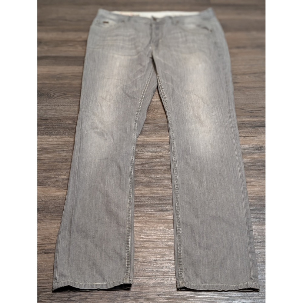 Cylinder Jeans Mens 36x34 Gray Straight Leg Faded Denim Streetwear Y2K Pants